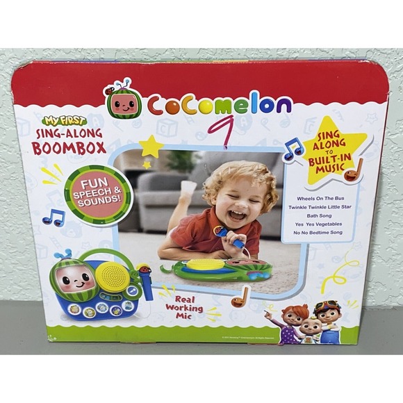 Cocomelon My First Sing Along Boombox With Mic Built In Music Speech Sounds NEW - Picture 2 of 3